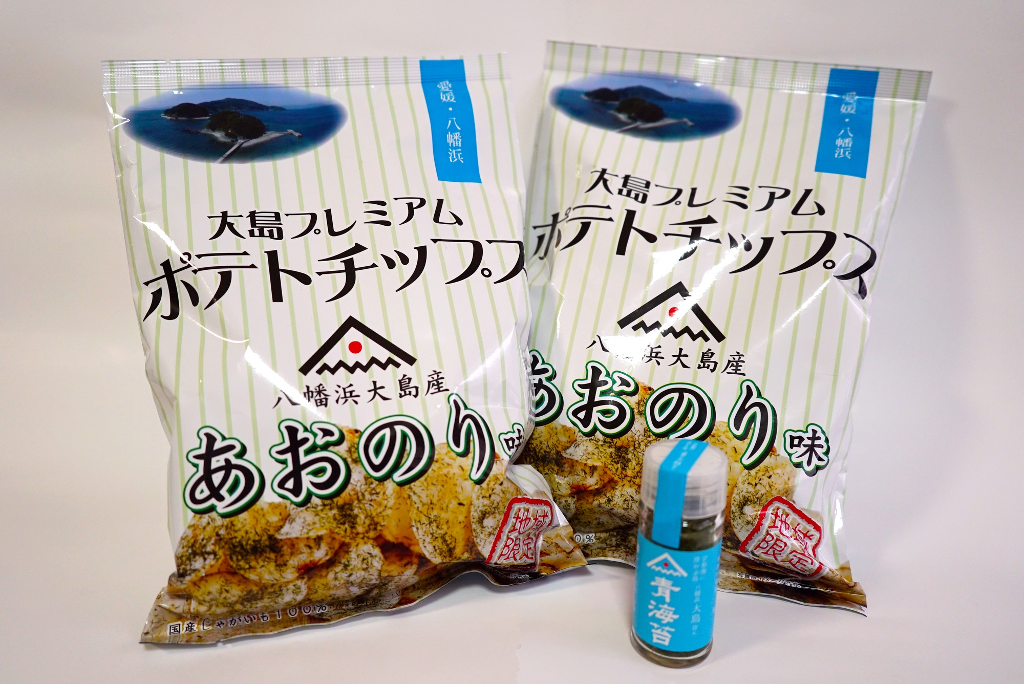あおのり味ポテトチップスの商品化とパッケージ